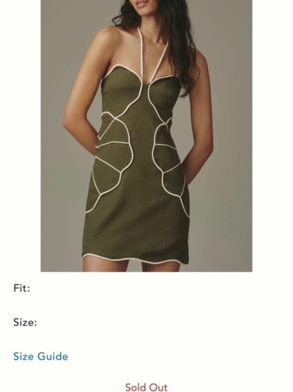 Farm Rio Linen Blend Wavy Mini Dress Abstract Mini Dress in Green & White - Picture 2 of 2